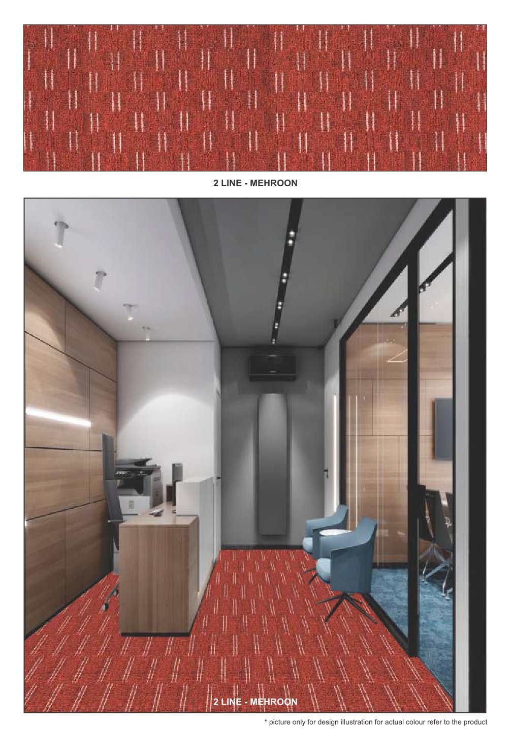 Premium Mehroon Line Carpet Tiles for Modern Interiors