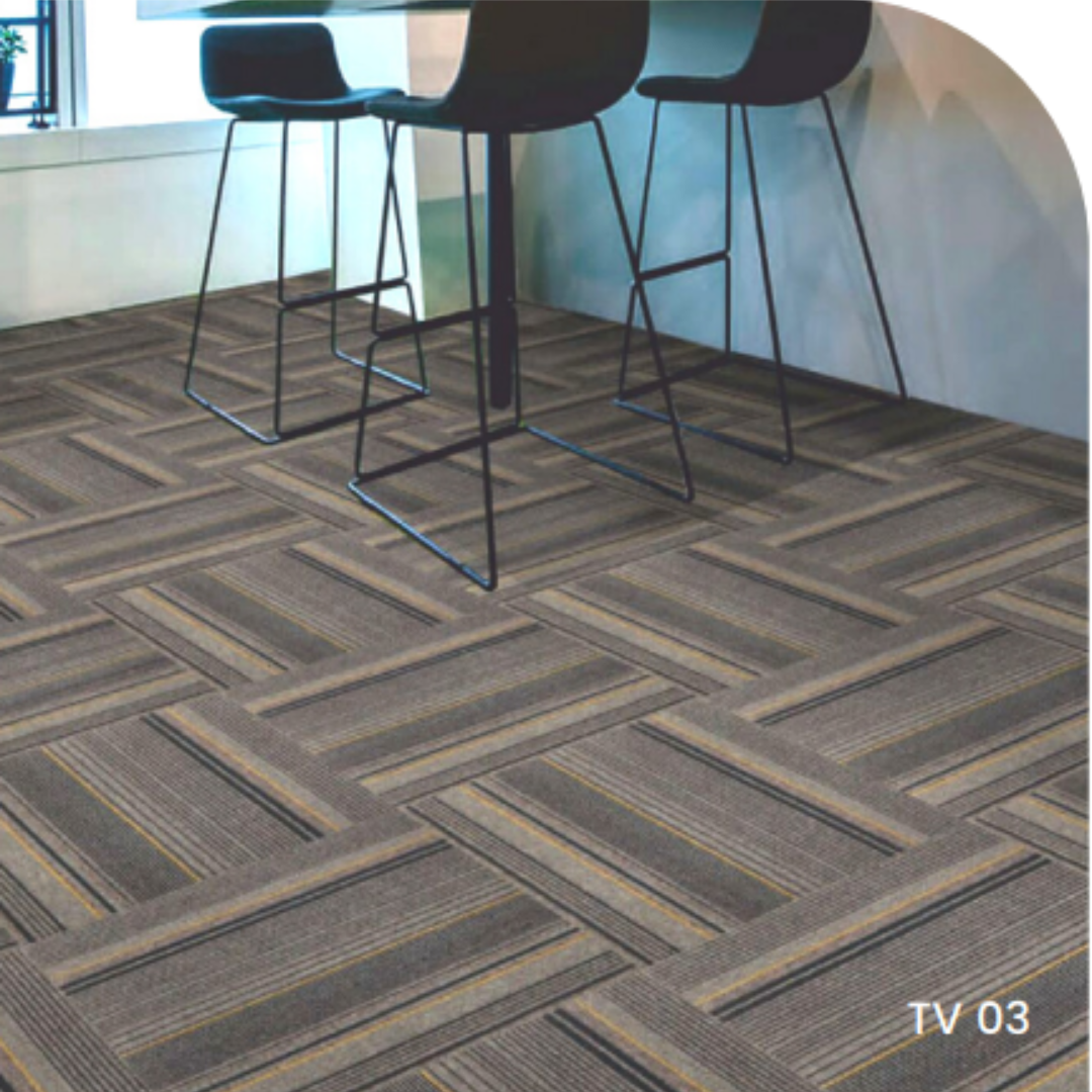 Brown Level Loop Carpet Tile - 24 Tiles, 50cm x 50cm