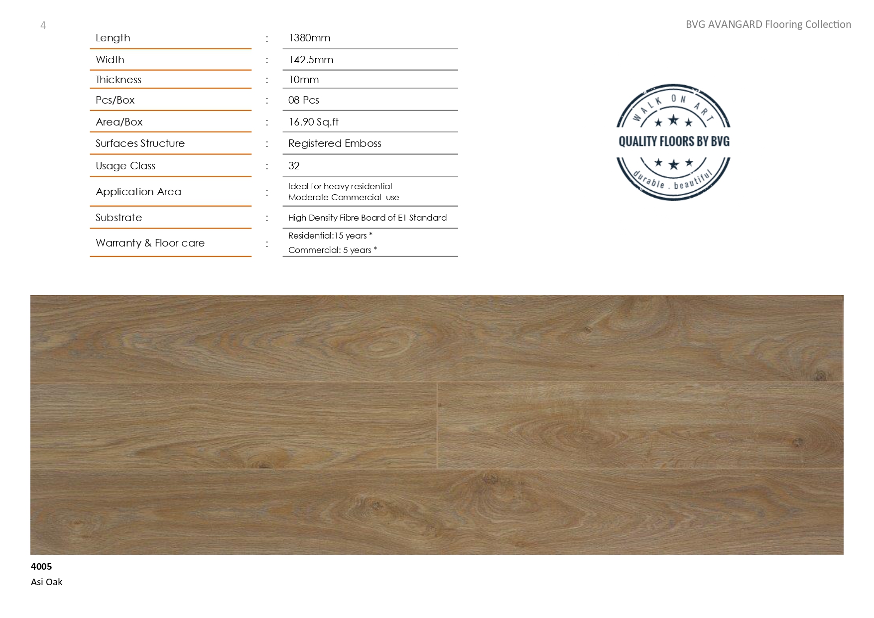 Avangard BVG Laminate Wooden Flooring