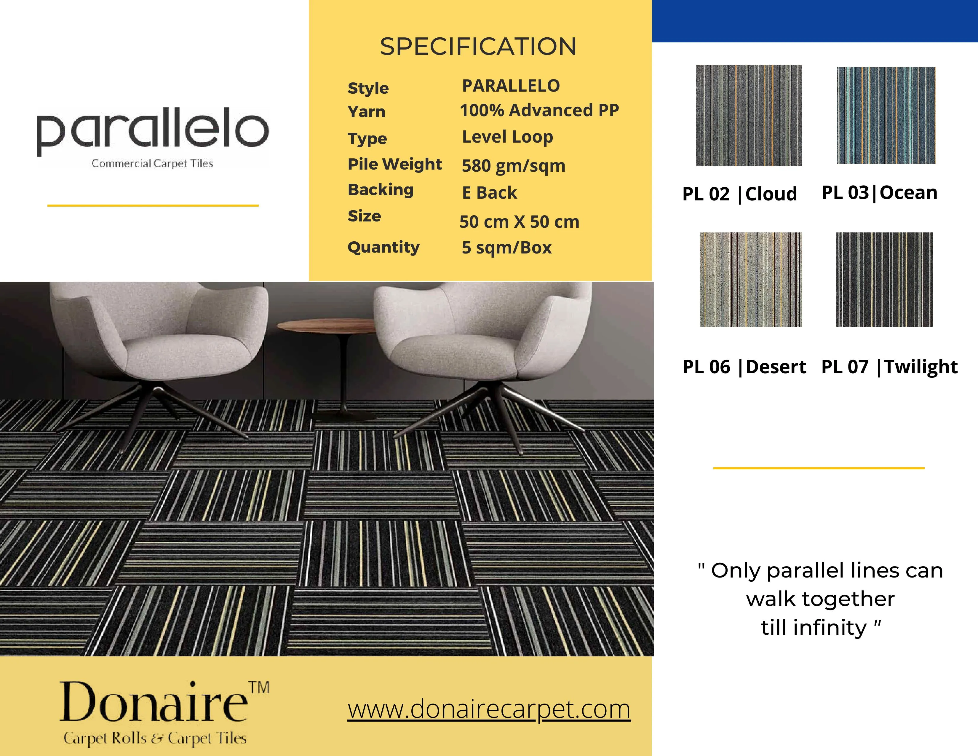 Donaire Carpet Tile - Parallelo Style