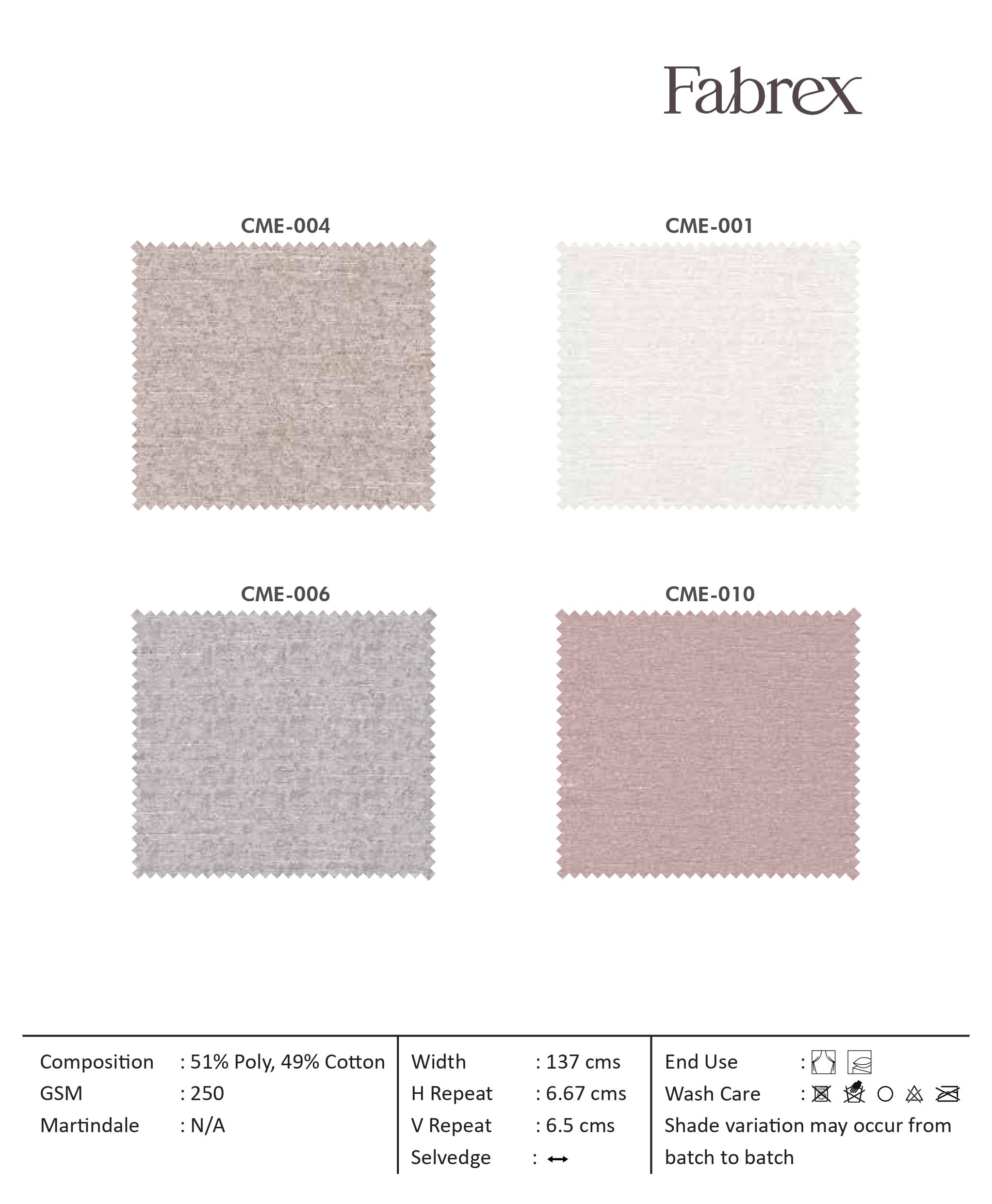 Luxurious CME 004 Self Curtain Fabric - Elegant Design