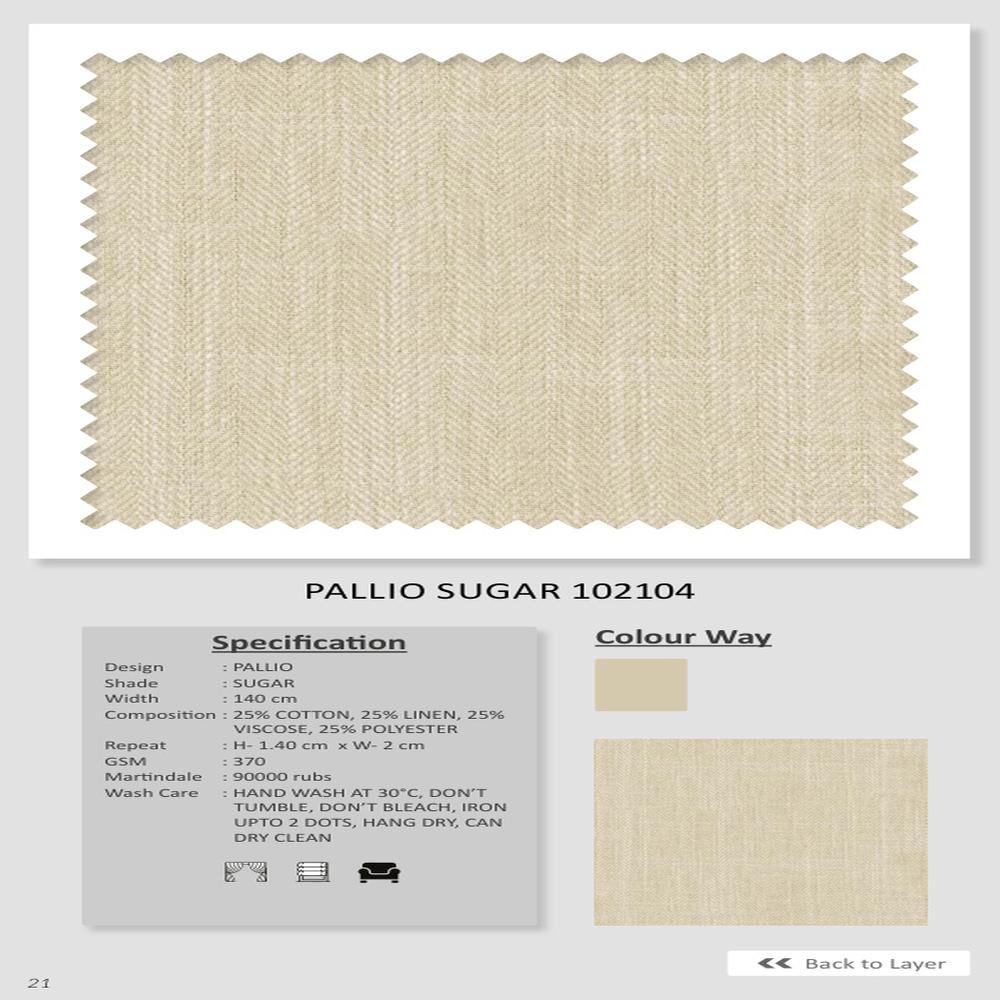 Pallio Sugar 102104 Plain Fabric - Elegant & Versatile