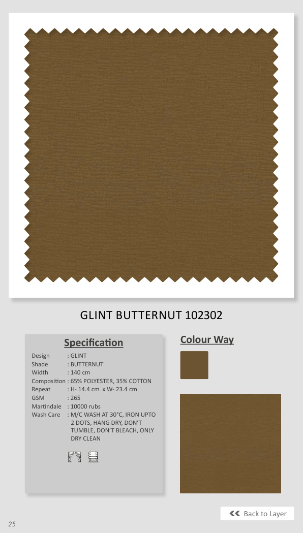 Elegant Glint Butternut Plain Fabric - 102302