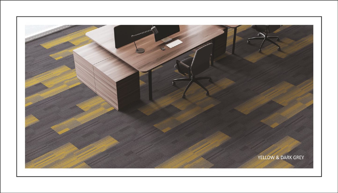 Yellow & Dark Grey Excel Cloud Carpet Tile – Excel Import