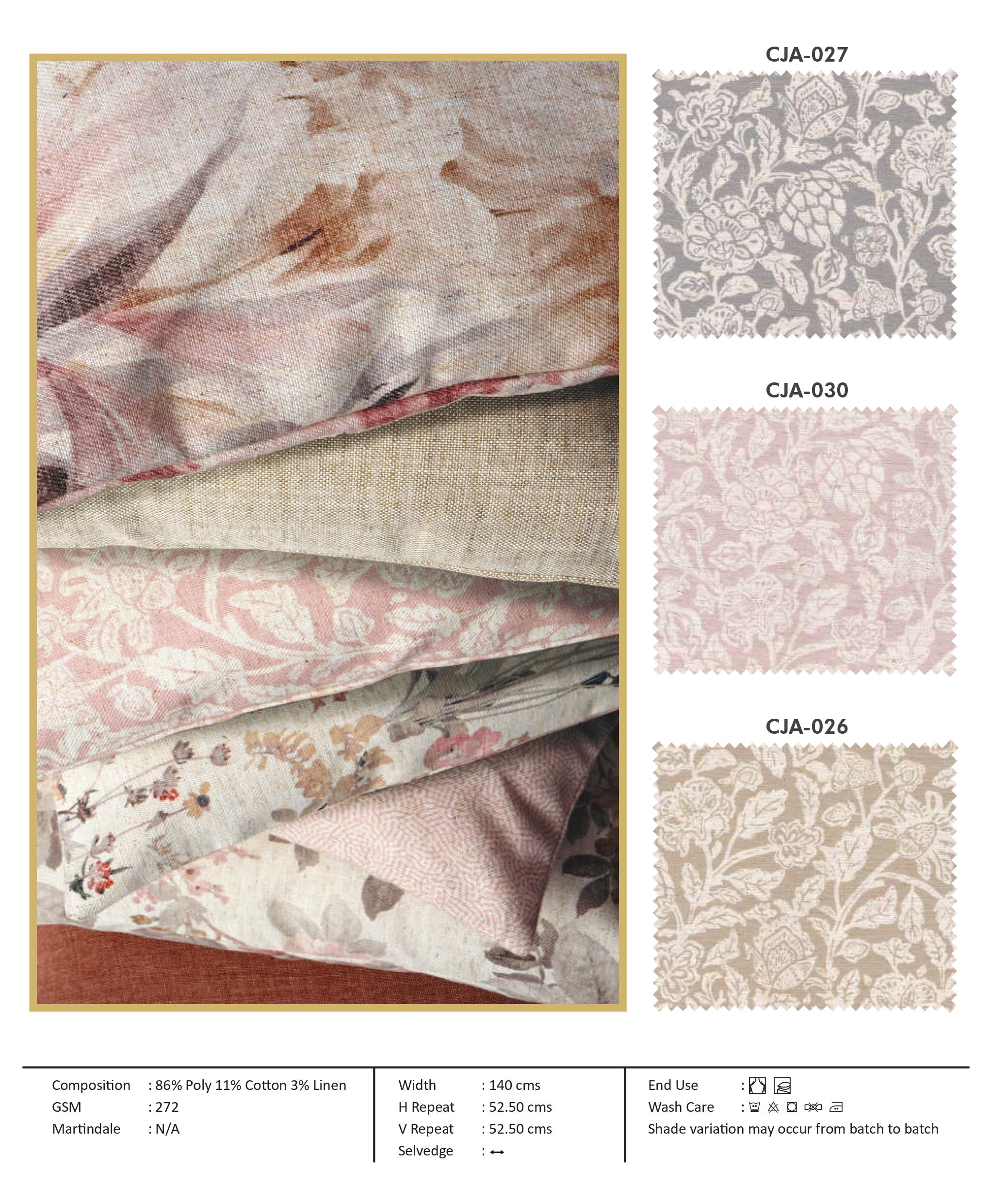 Jardin CJA-027 Elegant Printed Curtain Fabric