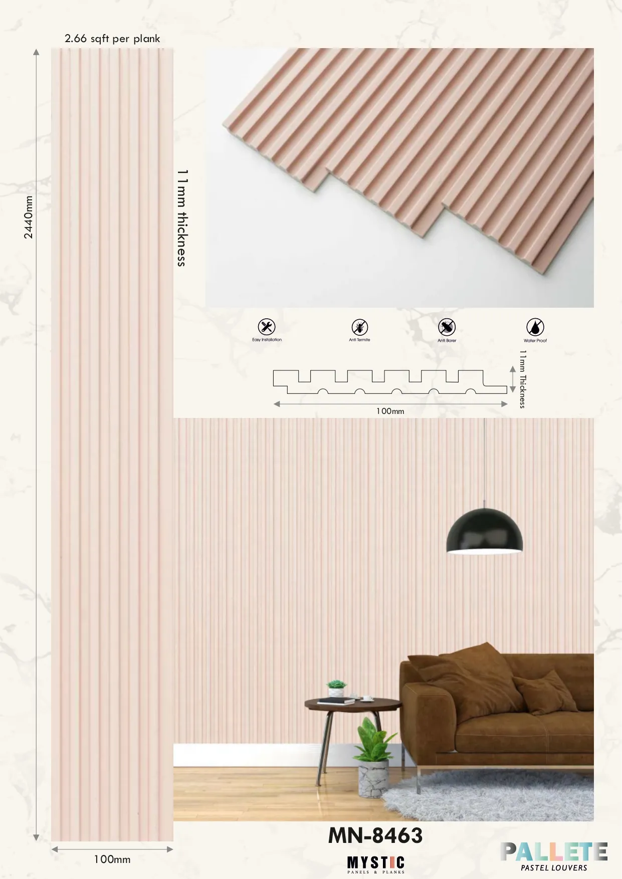 MN-8463 Palette Charcoal Wall Louver - Modern Home Design