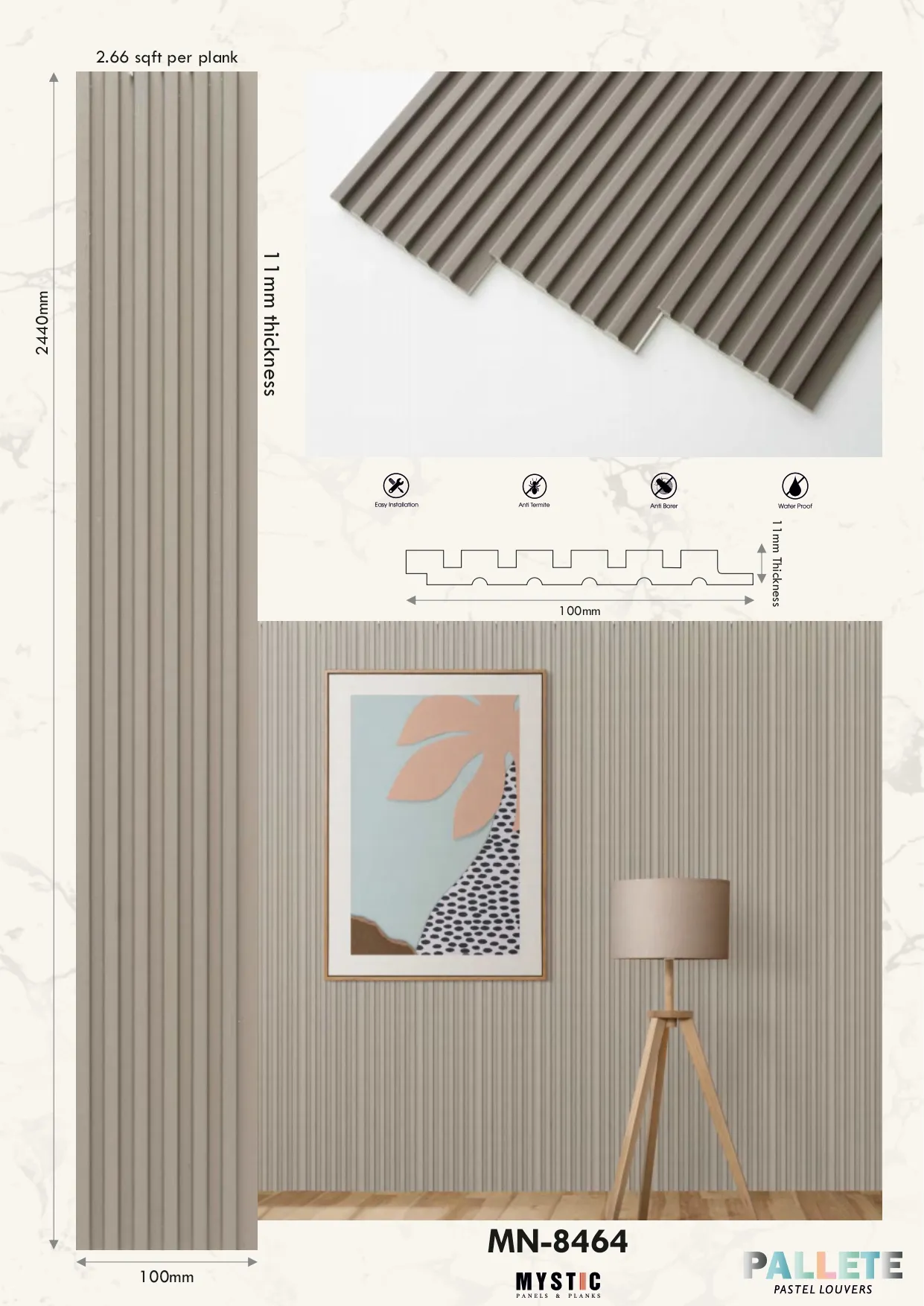 MN-8464 Charcoal Wall Louver Palette