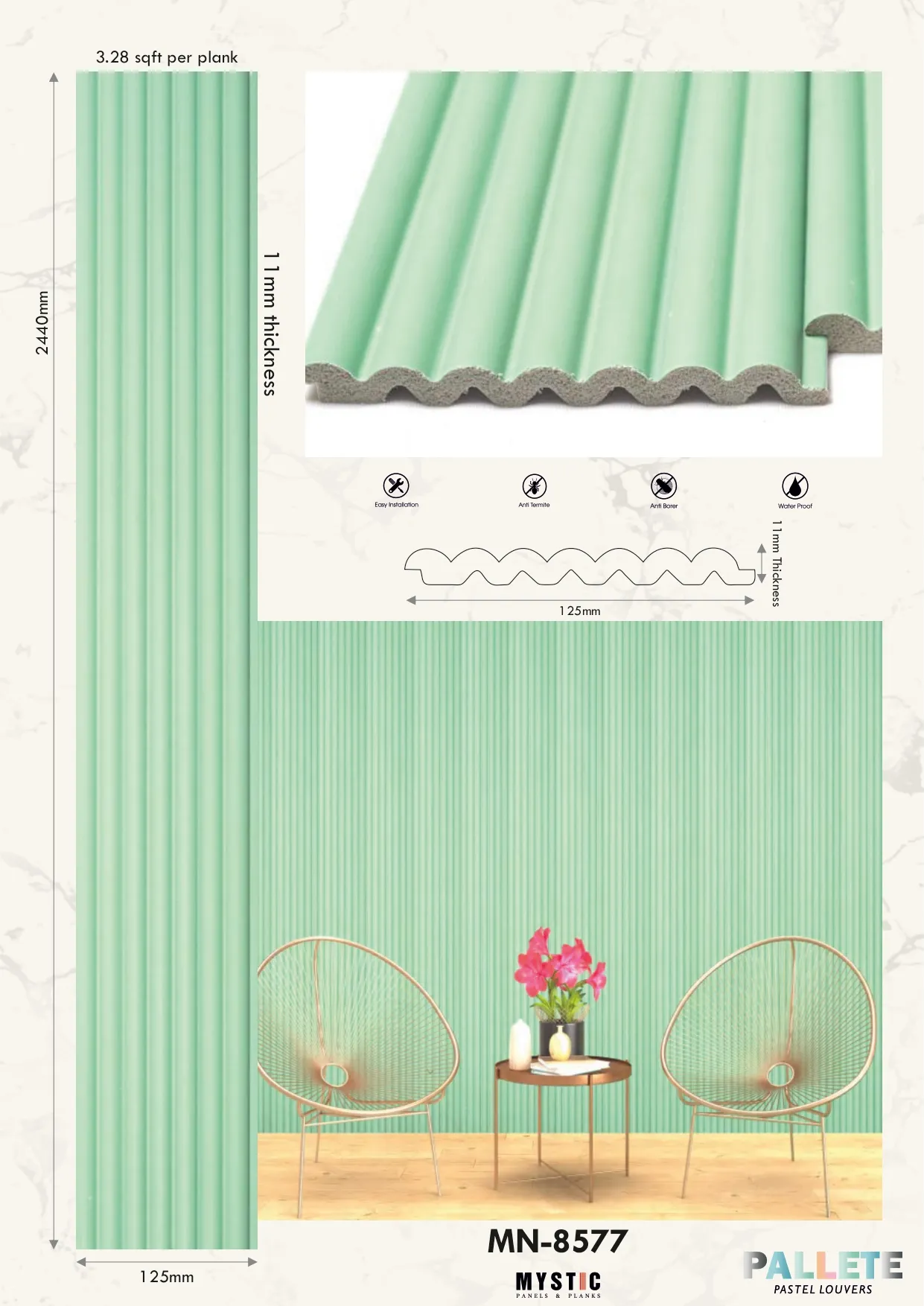 MN-8577 Palette Charcoal Wall Louver