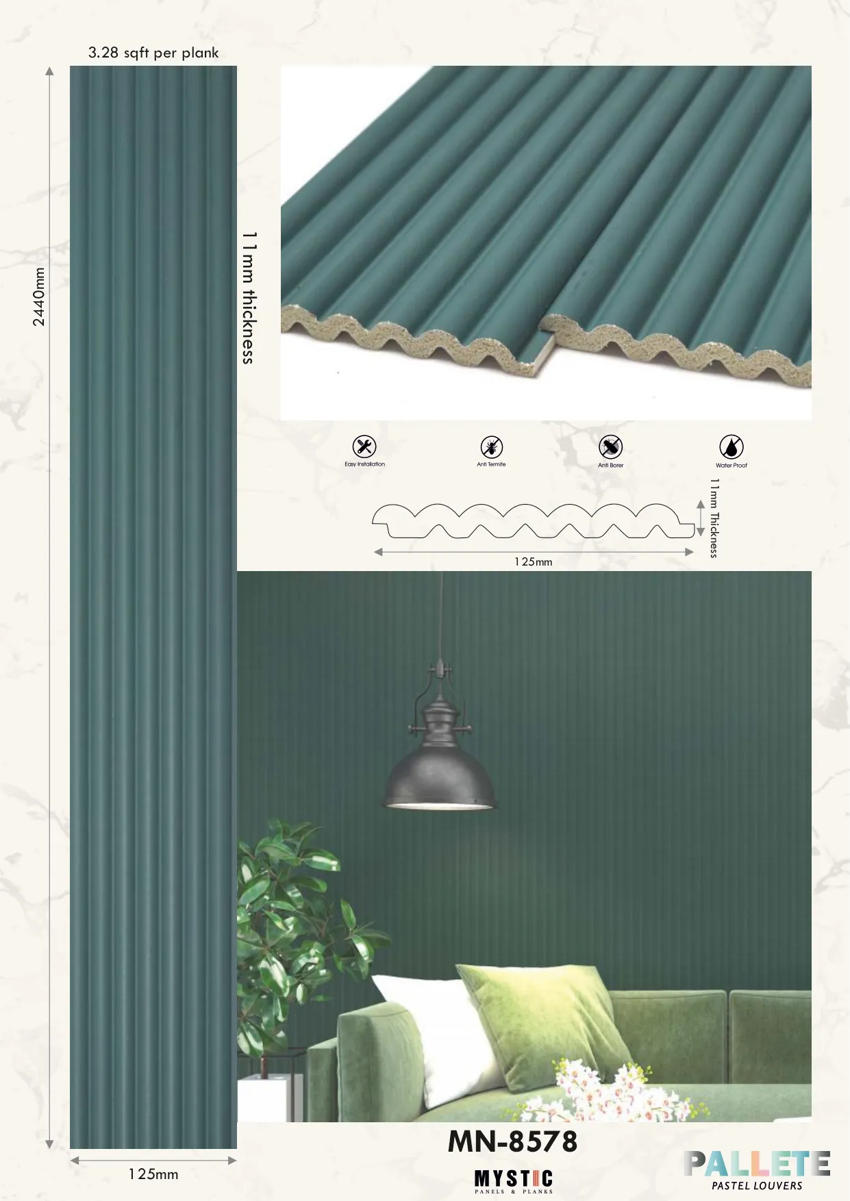 MN-8578 Charcoal Wall Louver | Stylish & Efficient Louver Design