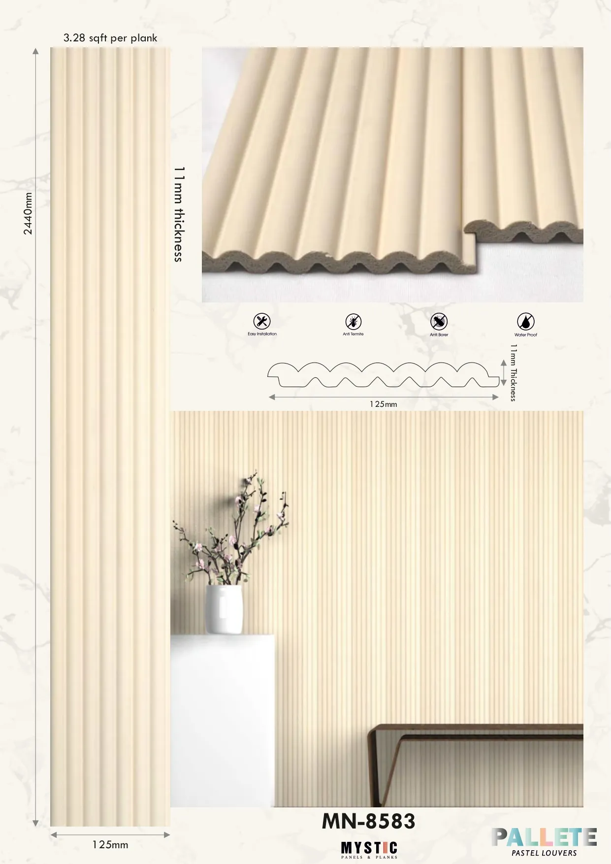 MN-8583 Charcoal Wall Louver - Stylish and Functional Louver for Your Home