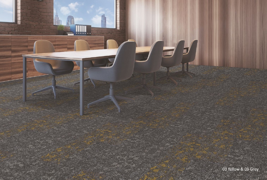 Yellow & Grey Reserve Carpet Plank - Excel Cloud Tile