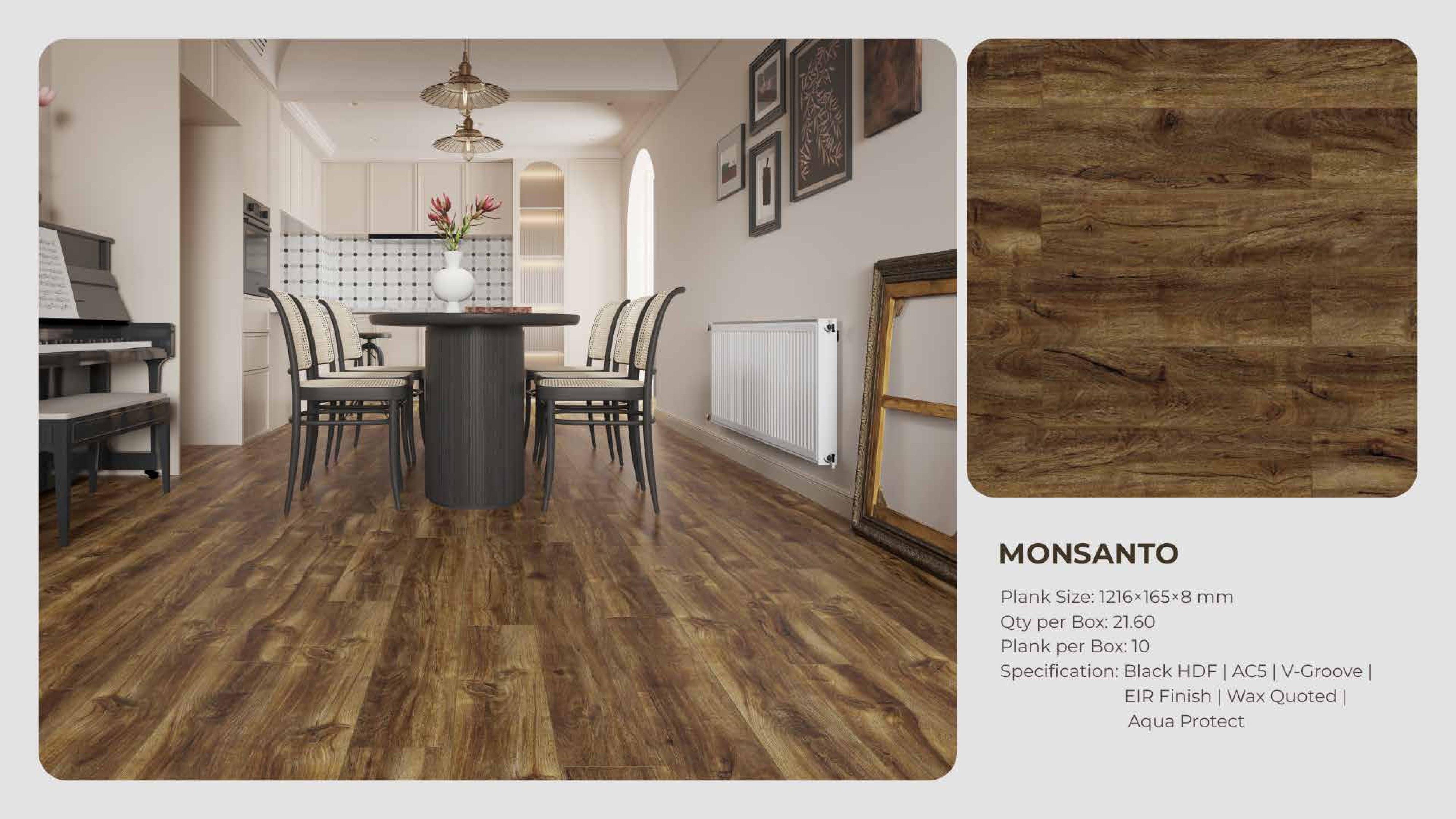 1216x165x8mm Monsanto Farsh Laminate Flooring